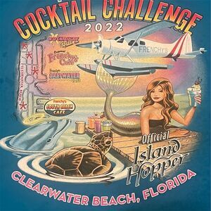 Frenchy's Cocktail Challenge 2022 T-Shirt Unisex L Beach Event Tee Clearwater FL